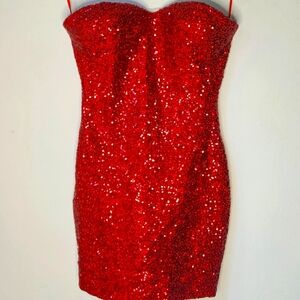 Trashy's Mini|Red Sequin|Corset Dress|Size: Small